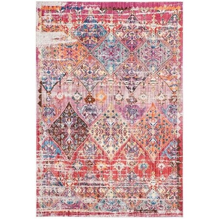 Safavieh 3 x 5 ft. Bristol Power Loomed Small Rectangle Area Rug, Rose and Multi-Color BTL352R-3
